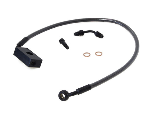 +6in. Length Lower Front Brake Line - Black Pearl. Fits Softail 2018up - Magnum Shielding