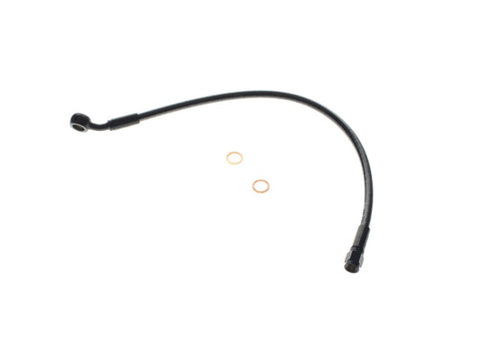 15in. Upper Front Brake Line with 10mm x 35 Degree Banjo - Black Pearl. - Magnum Shielding
