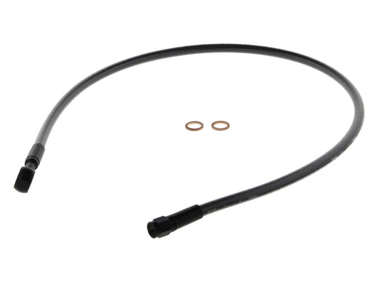 28in. Upper Front Brake Line with 10mm x 180 Degree Banjo - Black Pearl. - Magnum Shielding