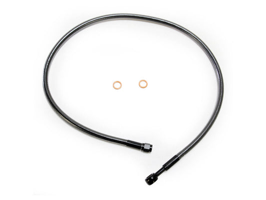 32in. Upper Front Brake Line with 10mm x 180 Degree Banjo - Black Pearl. - Magnum Shielding