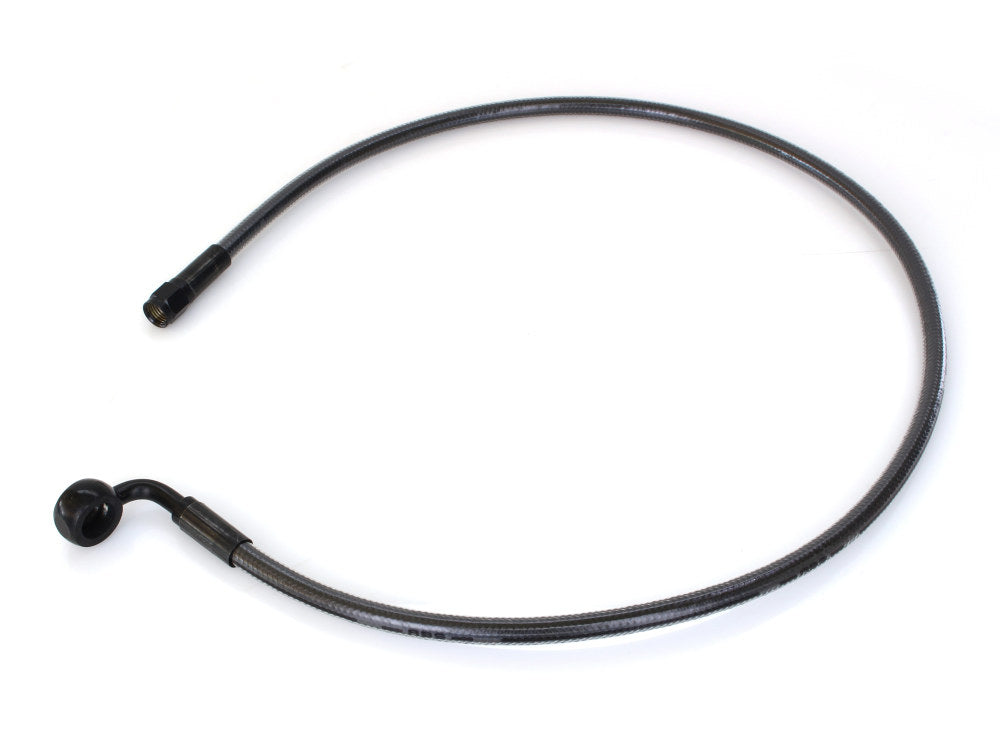 30in. Upper Front Brake Line with 12mm x 90 Degree Banjo - Black Pearl. - Magnum Shielding