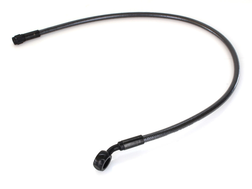 24in. Upper Front Brake Line with 12mm x 35 Degree Banjo - Black Pearl. - Magnum Shielding