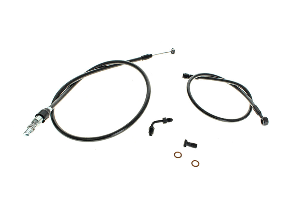 Black Pearl Cable Kit. Suits 12in. Ape Hangers on Softail Street Bob 2025up - Magnum Shielding
