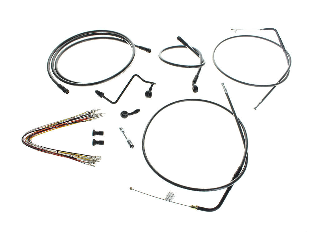 Black Cable Kit to Suit 14in. Burleigh Highball Apes. Fits Nightrod Special 2008-2017 & Muscle 2008-2017 - Magnum Shielding