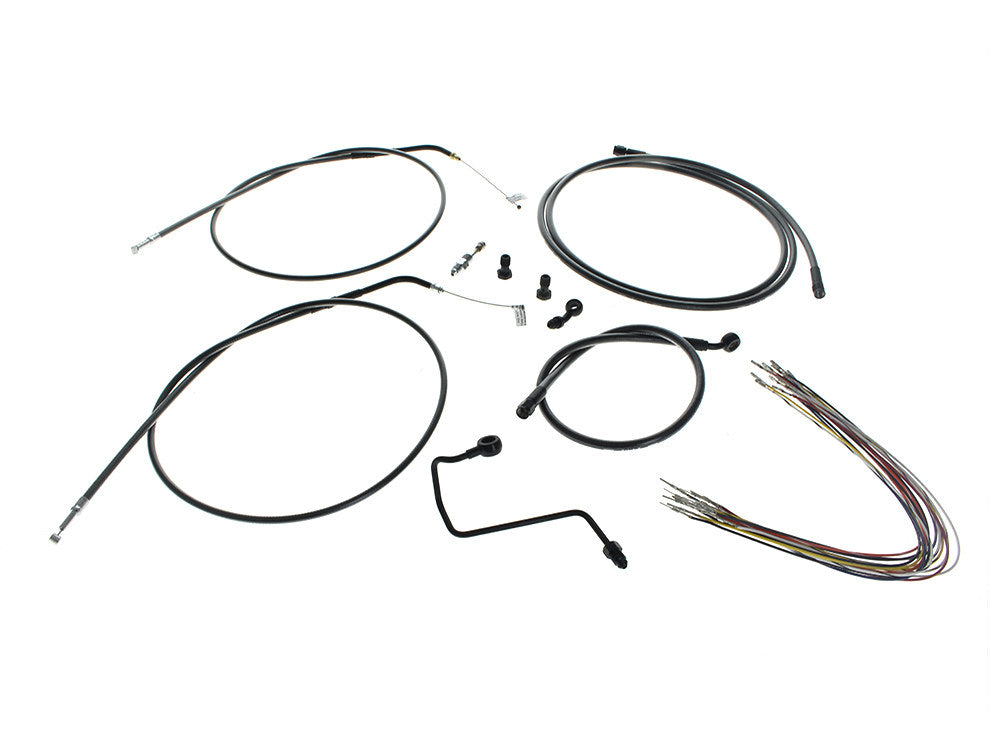 Black Cable Kit to Suit 16in. Burleigh Highball Apes. Fits Nightrod Special 2008-2017 & Muscle 2008-2017 - Magnum Shielding
