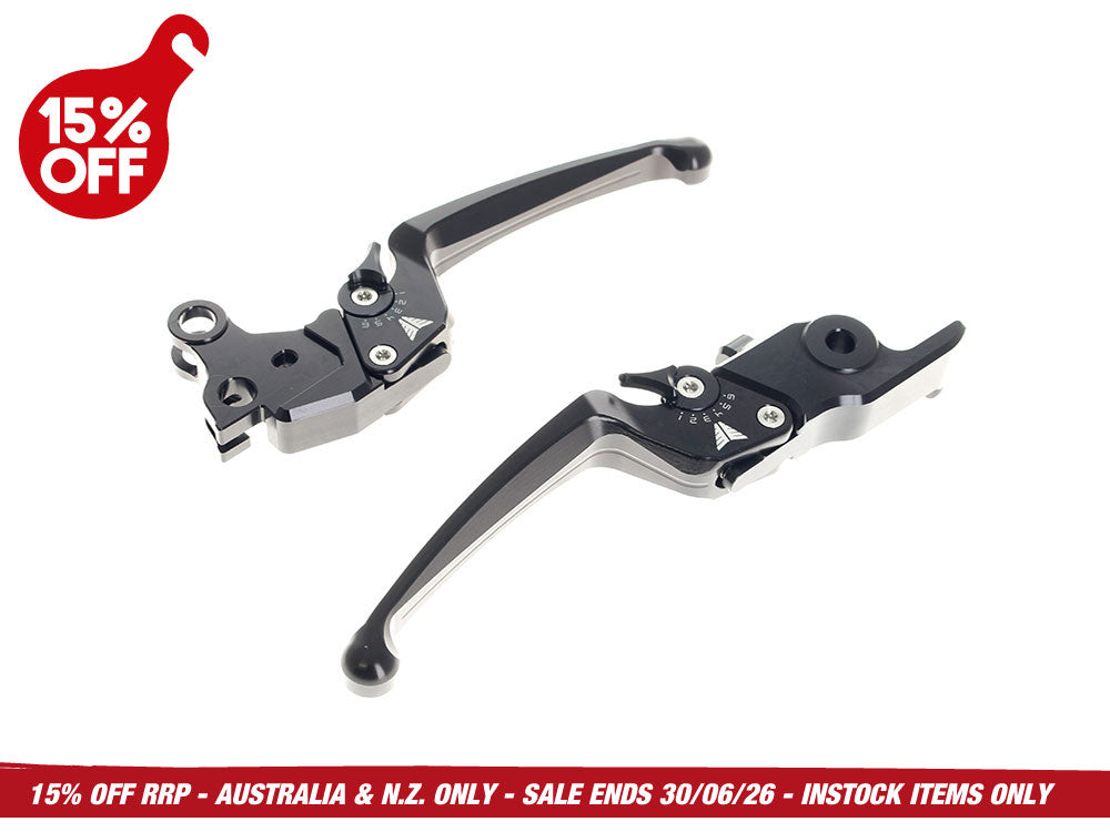 Adjustable Levers - Black. Fits CVO Touring 2023up & Street Glide & Road Glide 2024up - Müller Motorcycle AG