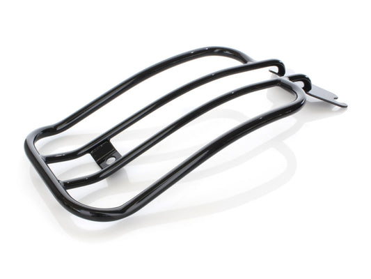 Solo Seat Luggage Rack - Gloss Black. Fits Deluxe & Heritage 2005-2017 & Fat Boy 2007-2017. - Motherwell Products