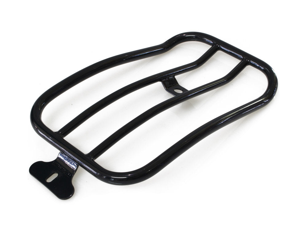 Solo Seat Luggage Rack - Gloss Black. Fits FX Softail 2007-2015 & Cross Bones 2008-2011 - Motherwell Products