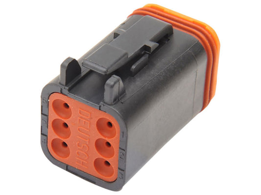 6-Wire Deutsch Plug with Wedgelock - Black. - Namz Custom Cycle Products