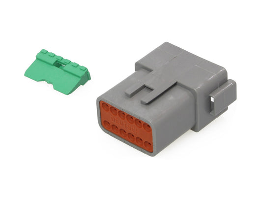 12-Wire Deutsch Receptacle with Wedgelock - Grey. - Namz Custom Cycle Products