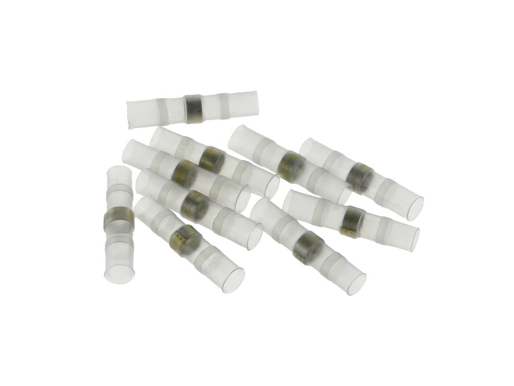 Heat Shrinkable Butt Splice with Low Temperature Solder - Pack of 10. Fits #12-#10 Gauge Wire. - Namz Custom Cycle Products