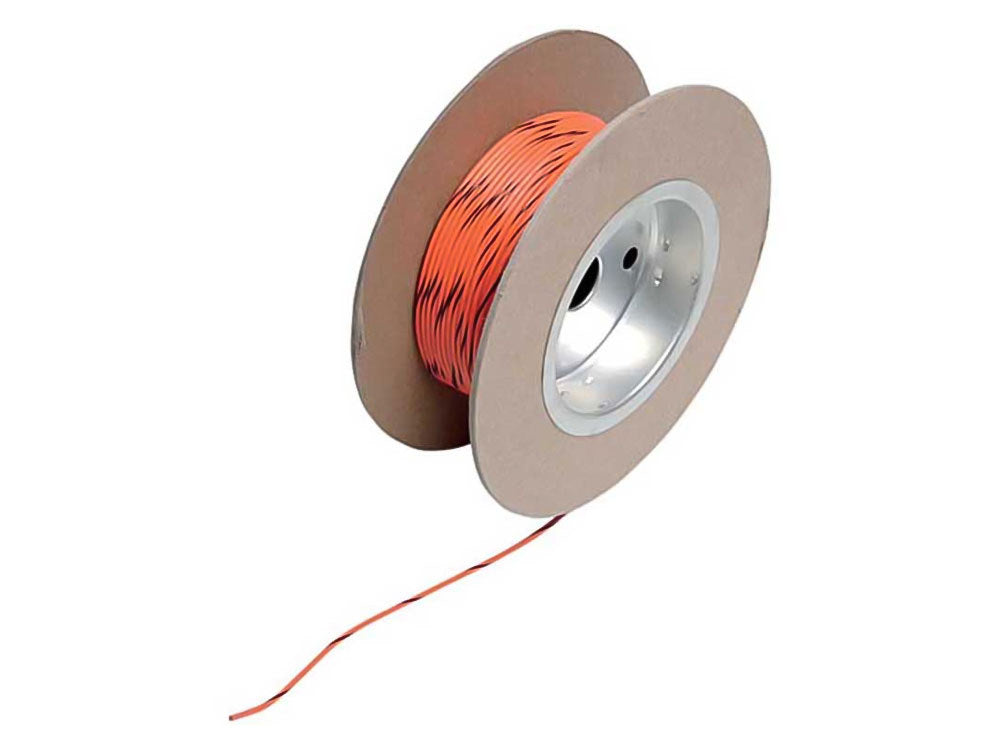 18-Gauge Wire - Orange with Black Stripe. - Namz Custom Cycle Products