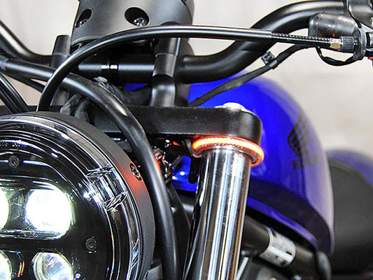 360 degrees Front Turn Signal with Clear Lens. Fits Honda CMX / Rebel 500cc 2017up - New Rage Cycles