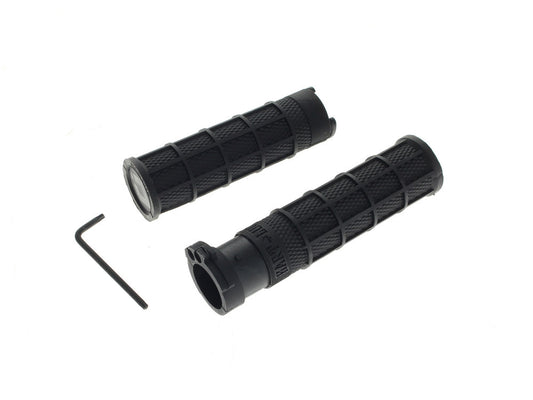 Replacement Rubbers for Hart-Luck Full Waffle Lock-On Handgrips - Black. Fits H-D with Throttle Cable. - ODI Grips & Bars