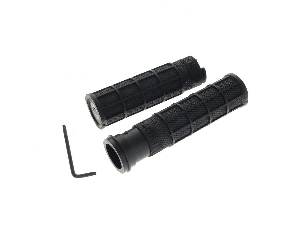 Replacement Rubbers for Hart-Luck Full Waffle Lock-On Handgrips - Black. Fits H-D 2008up with Throttle-by-Wire. - ODI Grips & Bars