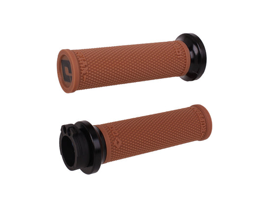 Ruffian Lock-On Handgrips - Gum Rubber/Black. Fits H-D with Throttle Cable. - ODI Grips & Bars