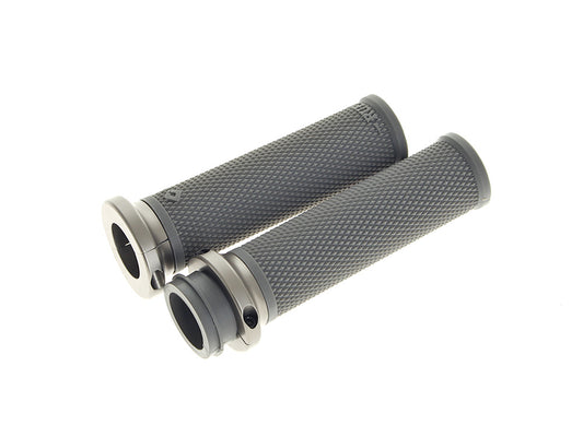 Ruffian Lock-On Handgrips - Graphite/Gun Metal. Fits H-D with Throttle Cable. - ODI Grips & Bars