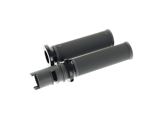Ruffian Lock-On Handgrips - Graphite/Black. Fits CVO Touring 2023up, Street Glide & Road Glide 2024up, Touring 2025up & Softail 2025up - ODI Grips & Bars