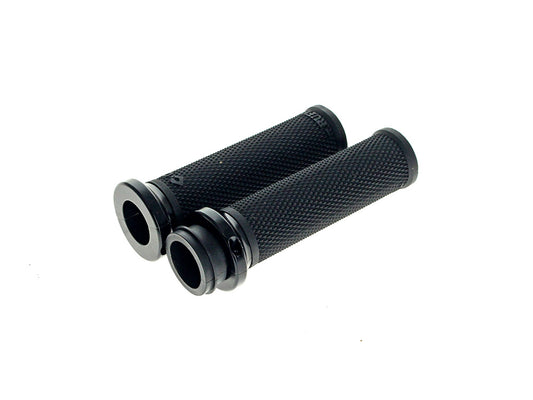 Ruffian Lock-On Handgrips - Black/Black. Fits Big Twin 2008-2024 with Throttle-by-Wire - ODI Grips & Bars