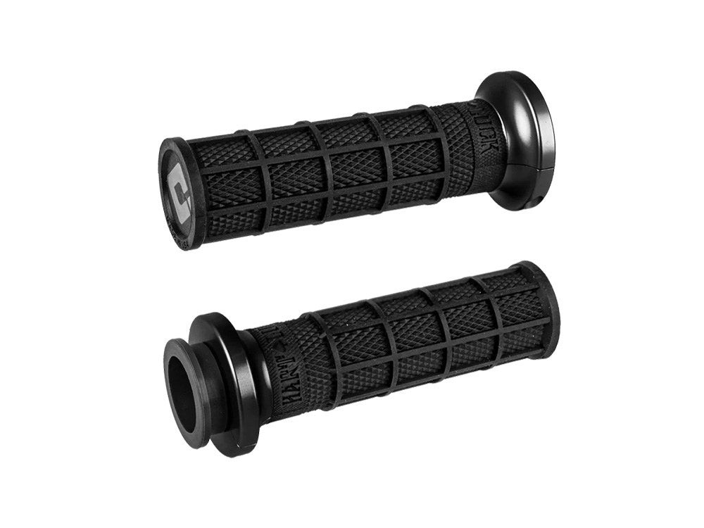 Hart-Luck Full Waffle Lock-On Handgrips - Black. Fits Indian Touring 2018up. - ODI Grips & Bars
