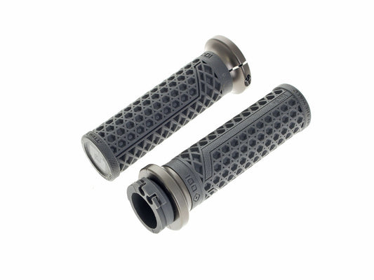 Vans Signature Lock-On Handgrips - Graphite/Gun Metal. Fits H-D with Throttle Cable. - ODI Grips & Bars