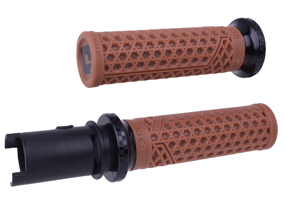 Vans Signature Lock-On Handgrips - Gum Rubber/Black Checker. Fits CVO Touring 2023up, Street Glide & Road Glide 2024up, Touring 2025up & Softail 2025up - ODI Grips & Bars