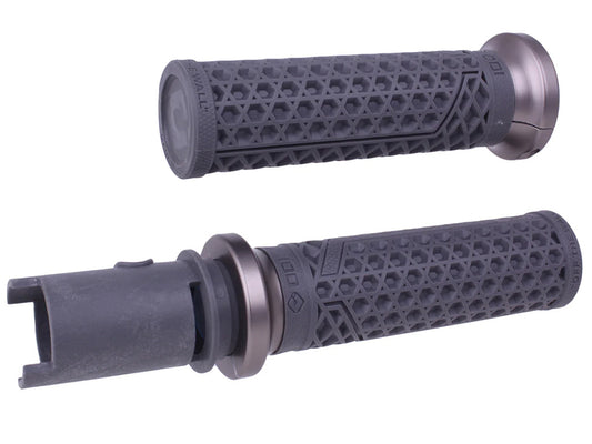 Vans Signature Lock-On Handgrips - Graphite/Gun Metal. Fits CVO Touring 2023up, Street Glide & Road Glide 2024up, Touring 2025up & Softail 2025up - ODI Grips & Bars