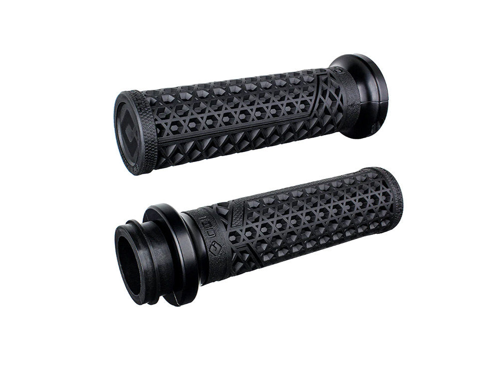 Vans Signature Lock-On Handgrips - Black/Black. Fits Indian Touring 2018up. - ODI Grips & Bars