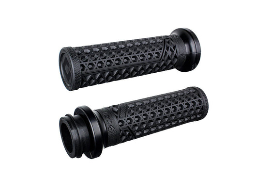 Vans Signature Lock-On Handgrips - Black/Black. Fits Indian Touring 2018up. - ODI Grips & Bars