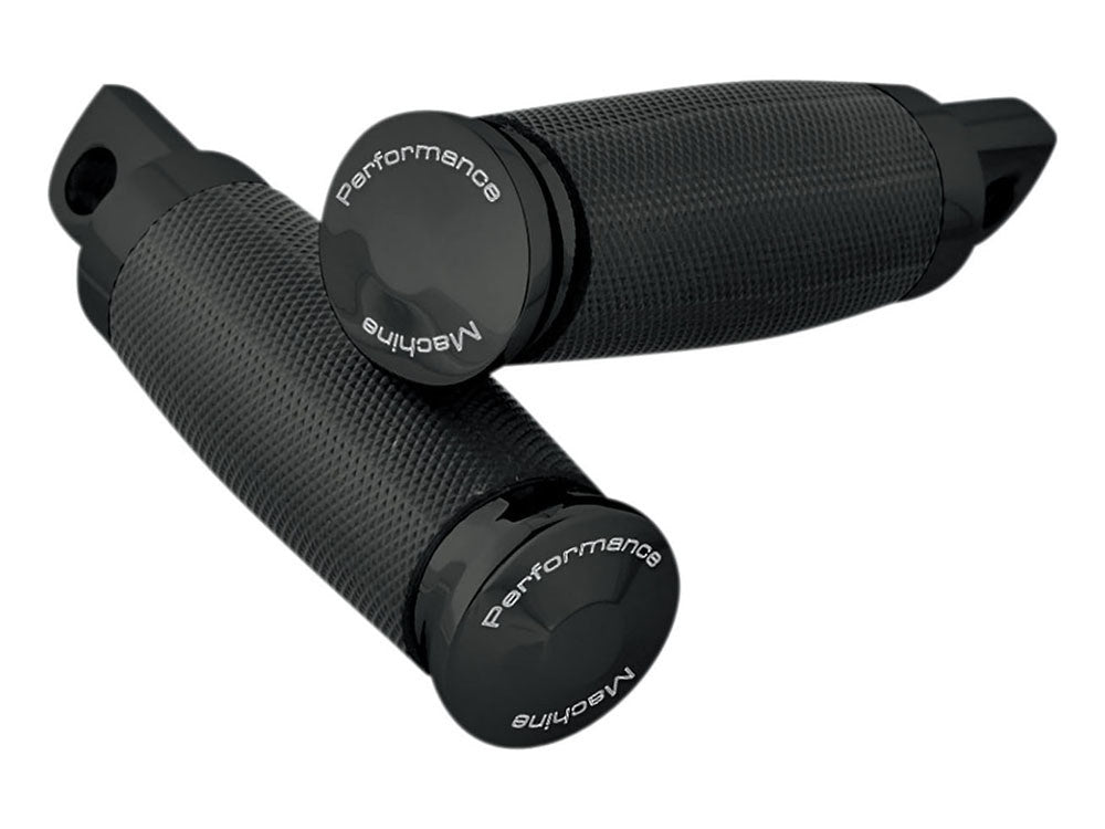 Contour Rubber Wrapped Footpegs - Black. - Performance Machine