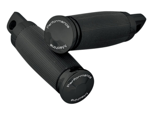 Contour Rubber Wrapped Footpegs - Black. - Performance Machine