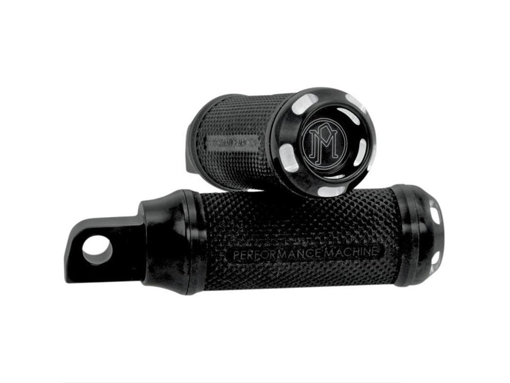 Apex Footpegs - Black Contrast Cut. Fits H-D with Straight Male Mount Footpegs. - Performance Machine