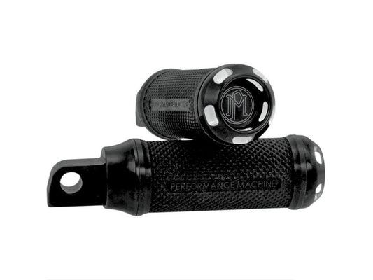 Apex Footpegs - Black Contrast Cut. Fits H-D with Straight Male Mount Footpegs. - Performance Machine