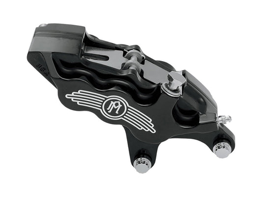 Right Hand Front 6 Piston Caliper - Black Contrast Cut. Fits most Big Twin 1984-1999 & Sportster 1984-1999 Models with 11.5in. Disc Rotor. - Performance Machine