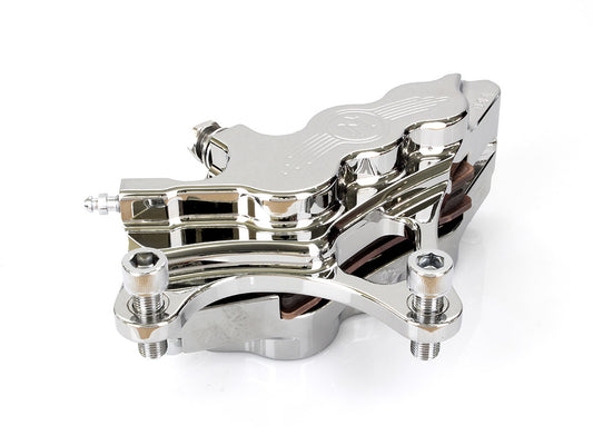 Left Hand Front 6 Piston Caliper - Chrome. Fits most Big Twin 1984-1999 & Sportster 1984-1999 Models with 13in. Disc Rotor. - Performance Machine