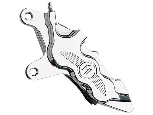 Left Hand Front 6 Piston Caliper - Chrome. Fits Softail 2000-2014, Dyna 2000-2017, Touring 2000-2007 & Sportster 2000-2007. - Performance Machine