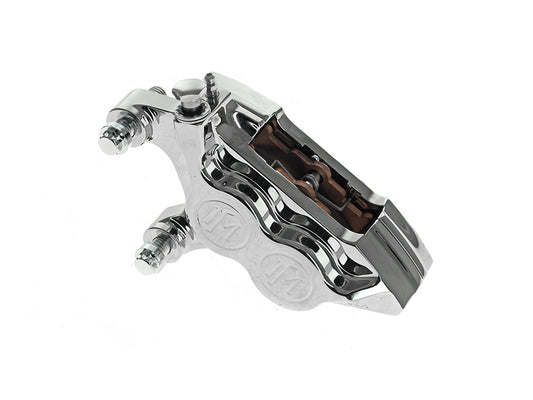 Left Hand Front 4 Piston Caliper - Chrome. Fits Softail 2015up, V-Rod 2006-2017, Touring 2008up & Sportster 2014-2021 - Performance Machine