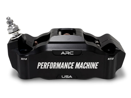 Right Hand Front Race Series Radial 4 Piston Caliper - Black - Performance Machine