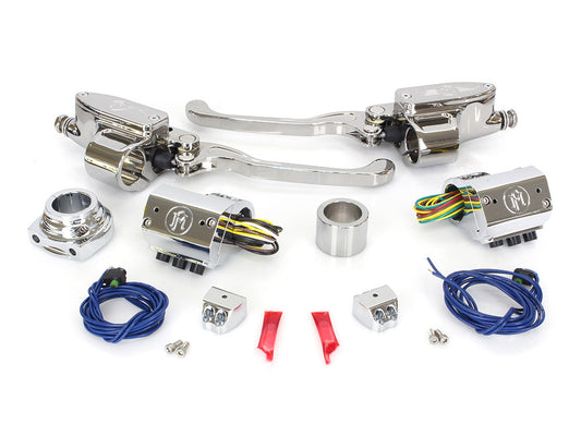 Handlebar Control Kit - Chrome. Fits HD 1996-2011 with Hydraulic Clutch & Cable Throttle with Single Disc Rotor. - Performance Machine