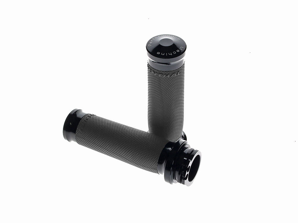 Contour Handgrips - Black. Fits H-D with Throttle Cable. - Performance Machine