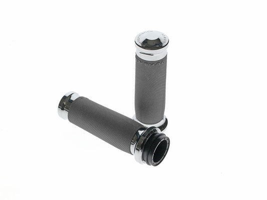 Contour Handgrips - Chrome. Fits Big Twin 2008-2024 with Throttle-by-Wire - Performance Machine