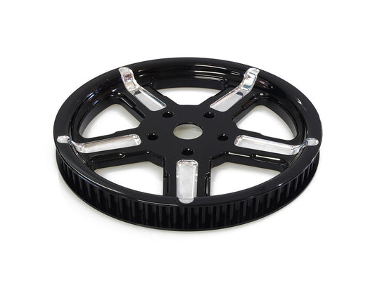 66 Tooth x 1in. wide Formula Pulley - Black Contrast Cut Platinum. - Performance Machine
