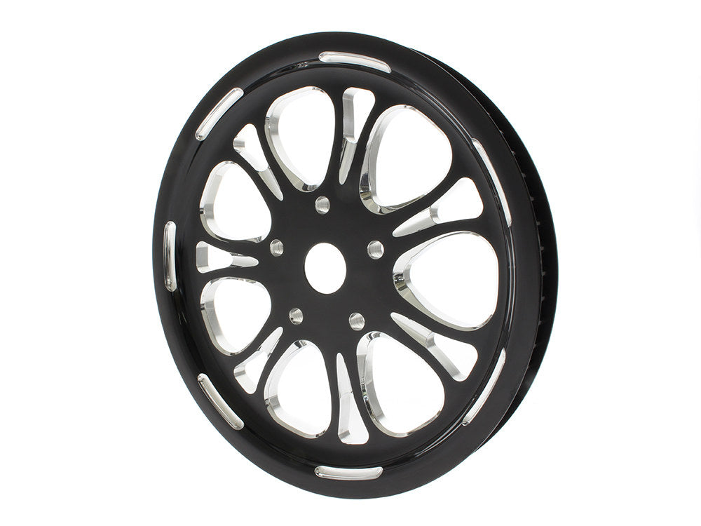 66 Tooth x 1in. wide Paramount Pulley - Black Contrast Cut Platinum. Fits Softail 2012up, Softail 2007up with 150 Rear Tyre & Touring 2007-2008. - Performance Machine