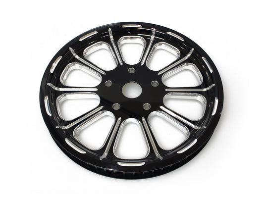 66 Tooth x 1in. wide Revel Pulley - Black Contrast Cut Platinum. Fits Softail 2012-2017, Breakout 2013-2017 & Rocker 2008-2011. - Performance Machine