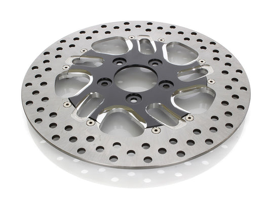 11.5in. Right Hand Front Rival Disc Rotor - Black Contrast Cut Platinum. Fits H-D 1984up with 11-1/2in. Disc Rotor(s). - Performance Machine