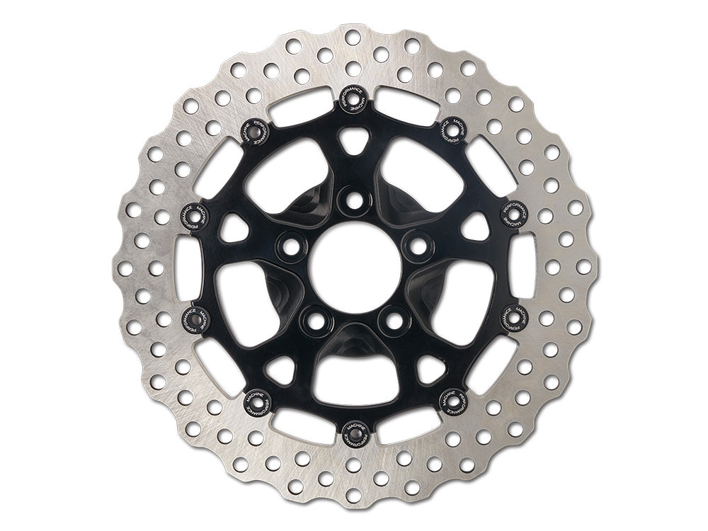12.6in. Front Dominator Disc Rotor - Black Anodized. Fits Touring 2024up with Custom Wheel and Hub Mounted 320mm Rotors. - Performance Machine