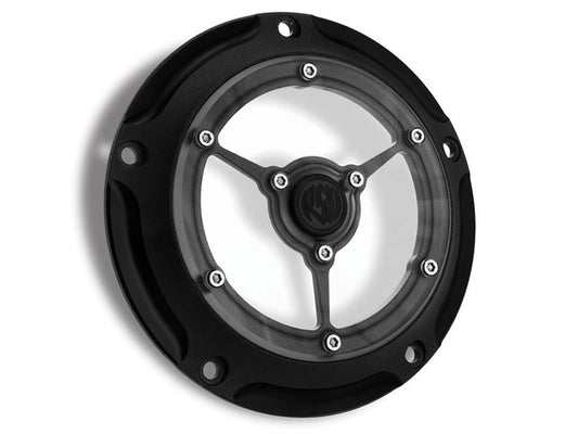 Clarity Derby Cover - Black Ops. Fits Softail 1999-2018, Dyna 1999-2017 & Touring 1999-2015. - Roland Sands Design