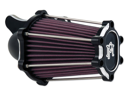 FastAir Air Cleaner Kit - Black Contrast Cut. Fits Big Twin 1993-2017 with CV Carb or Cable Operated Delphi EFI - Performance Machine