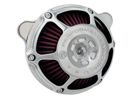 Max HP Air Cleaner Kit - Chrome. Fits Big Twin 1993-2017 with CV Carb or Cable Operated Delphi EFI - Performance Machine