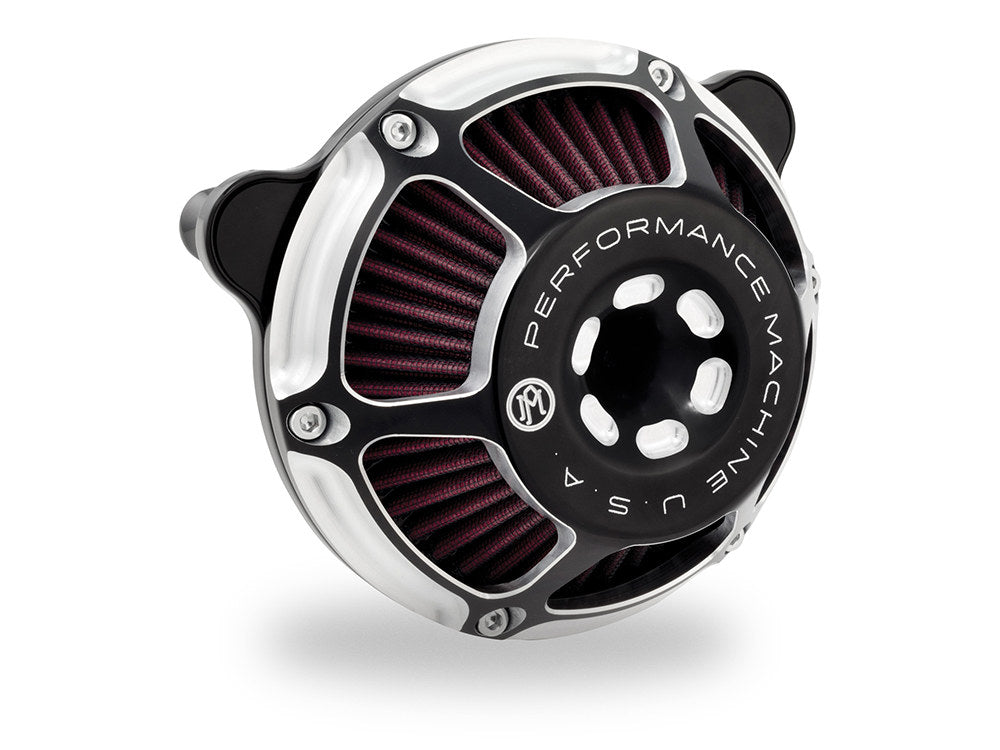 Max HP Air Cleaner Kit - Black Contrast Cut. Fits Indian Touring & Cruiser 2014up with 111ci or 116ci Thunderstroke Engines. - Performance Machine